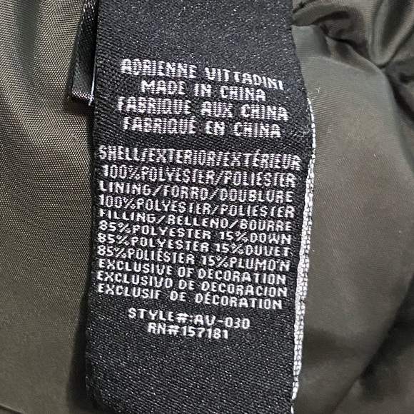 Adrienne Vittadini Women’s Hooded  Down Puffer Jacket olive green XS - Picture 4 of 8